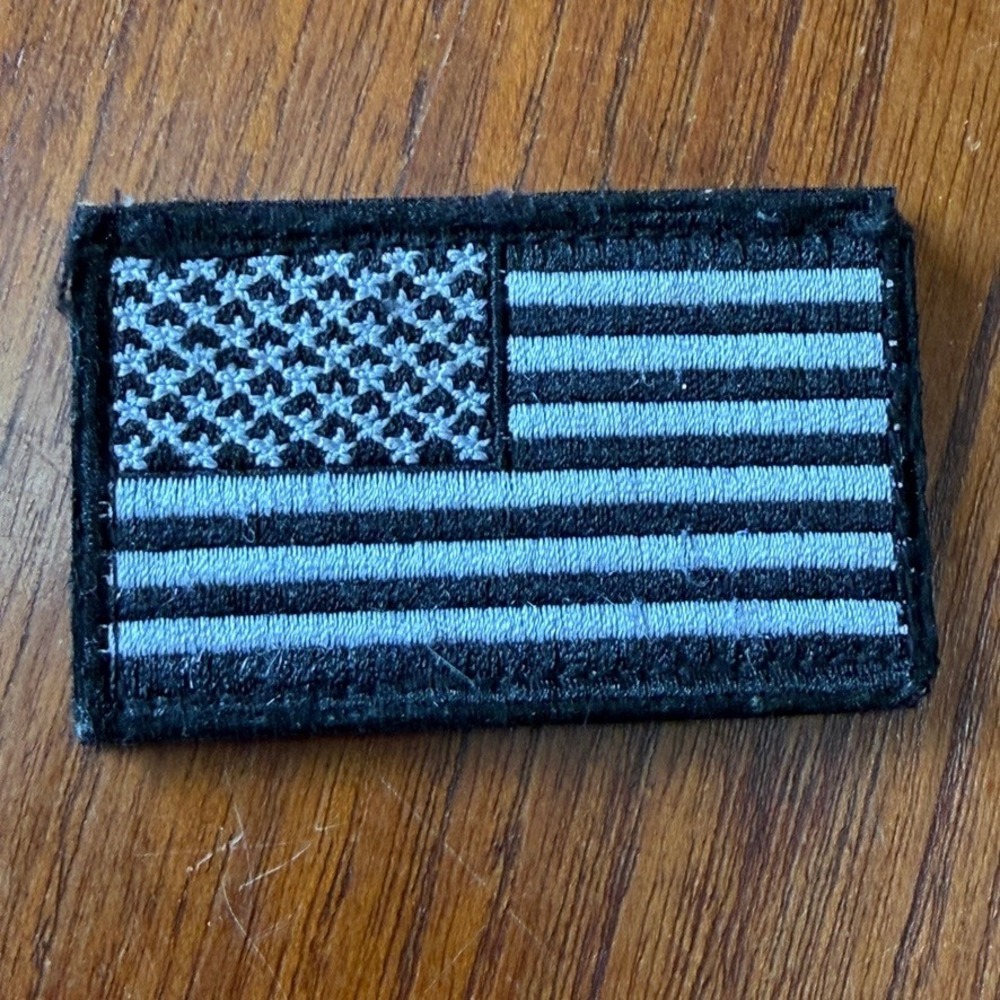 Tactical American Flag Patch Black Grey Hook and Loop Morale Badge USA Uniform